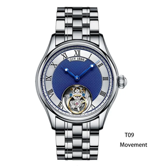 GIV Men&#39;s Original Manual Tourbillon Movement Man Watch Sapphire Tourbillon Mechanical Business Watch For Men Luxury Waterproof
