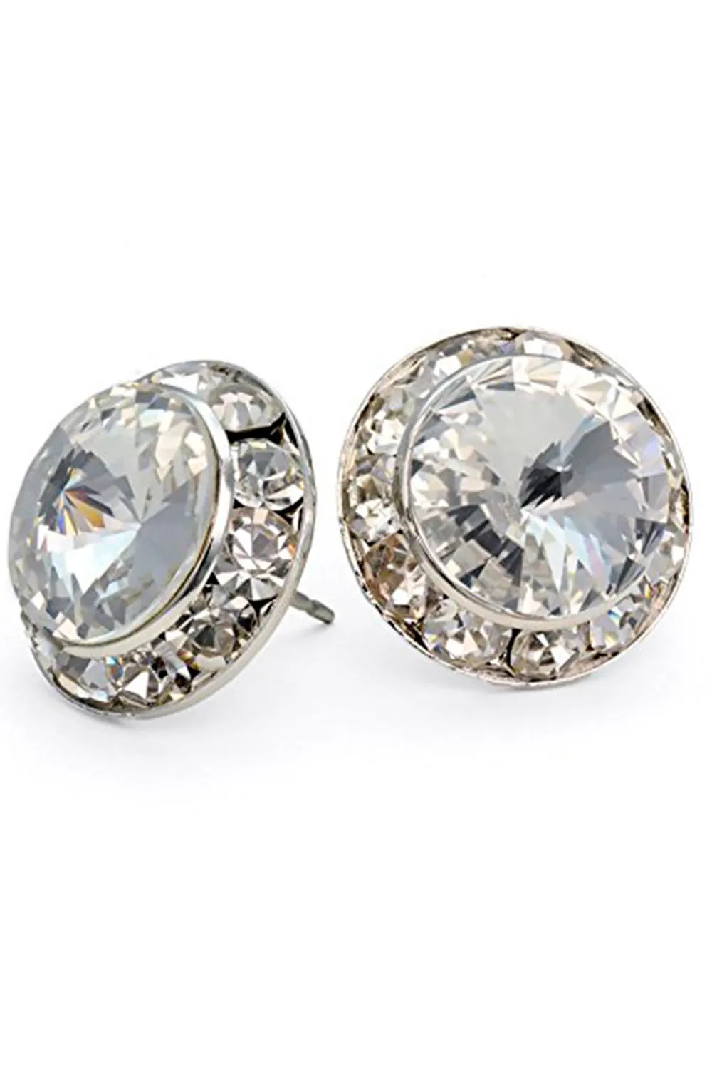 GLAMOUR GODDESS RHINESTONE CLIP-ON/PIERCED 20MM DANCE EARRINGS