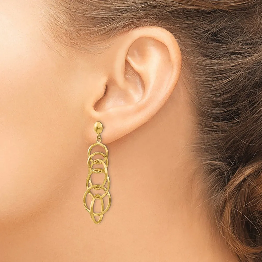 Gold Circle Drop Post Earrings - Model TM545