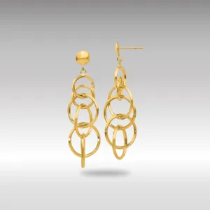 Gold Circle Drop Post Earrings - Model TM545