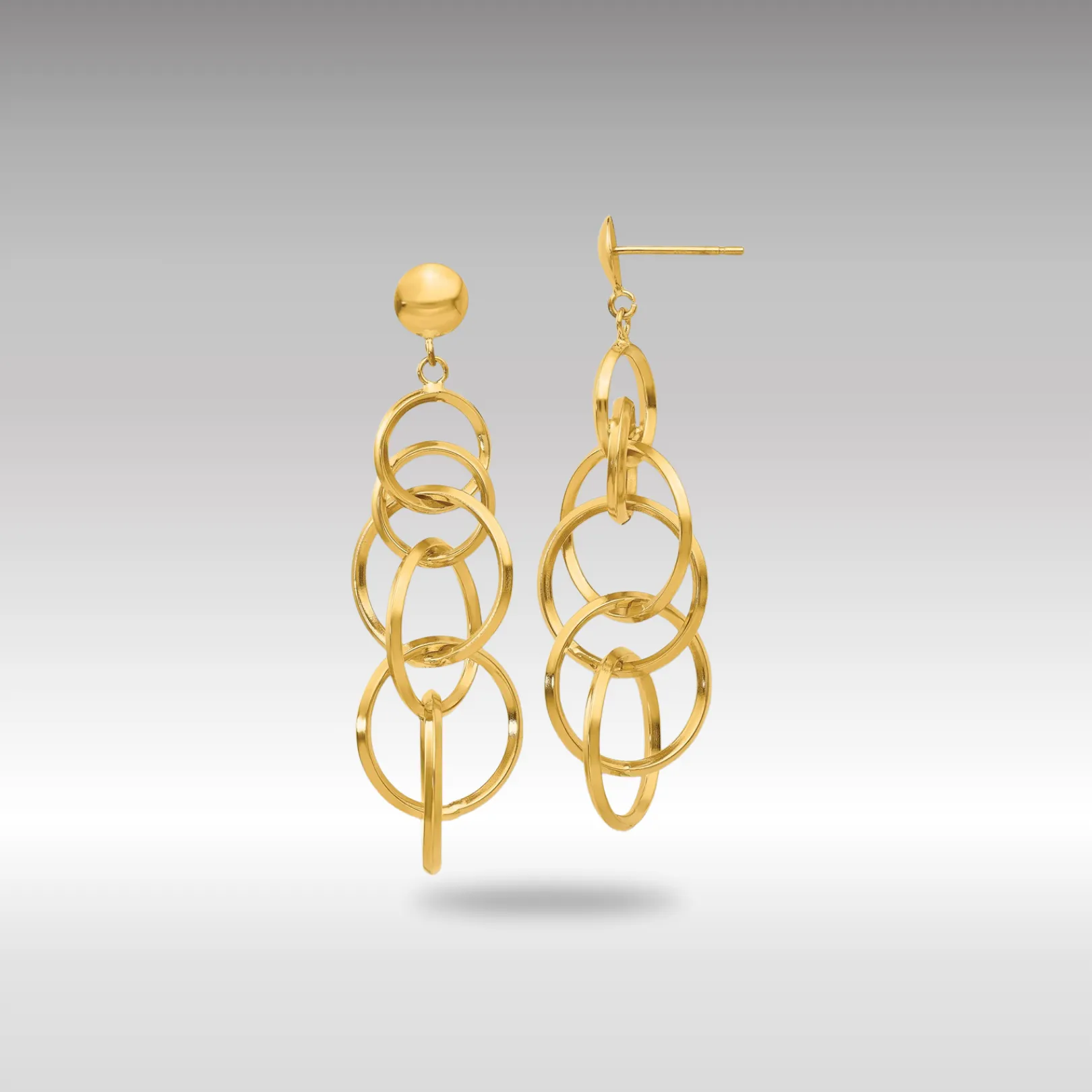 Gold Circle Drop Post Earrings - Model TM545