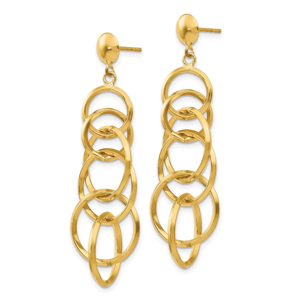 Gold Circle Drop Post Earrings - Model TM545