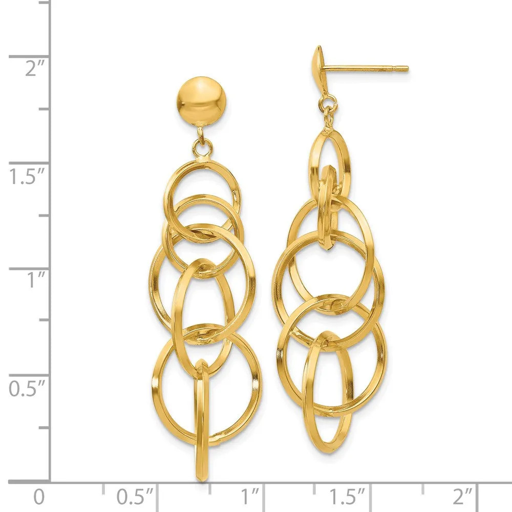 Gold Circle Drop Post Earrings - Model TM545