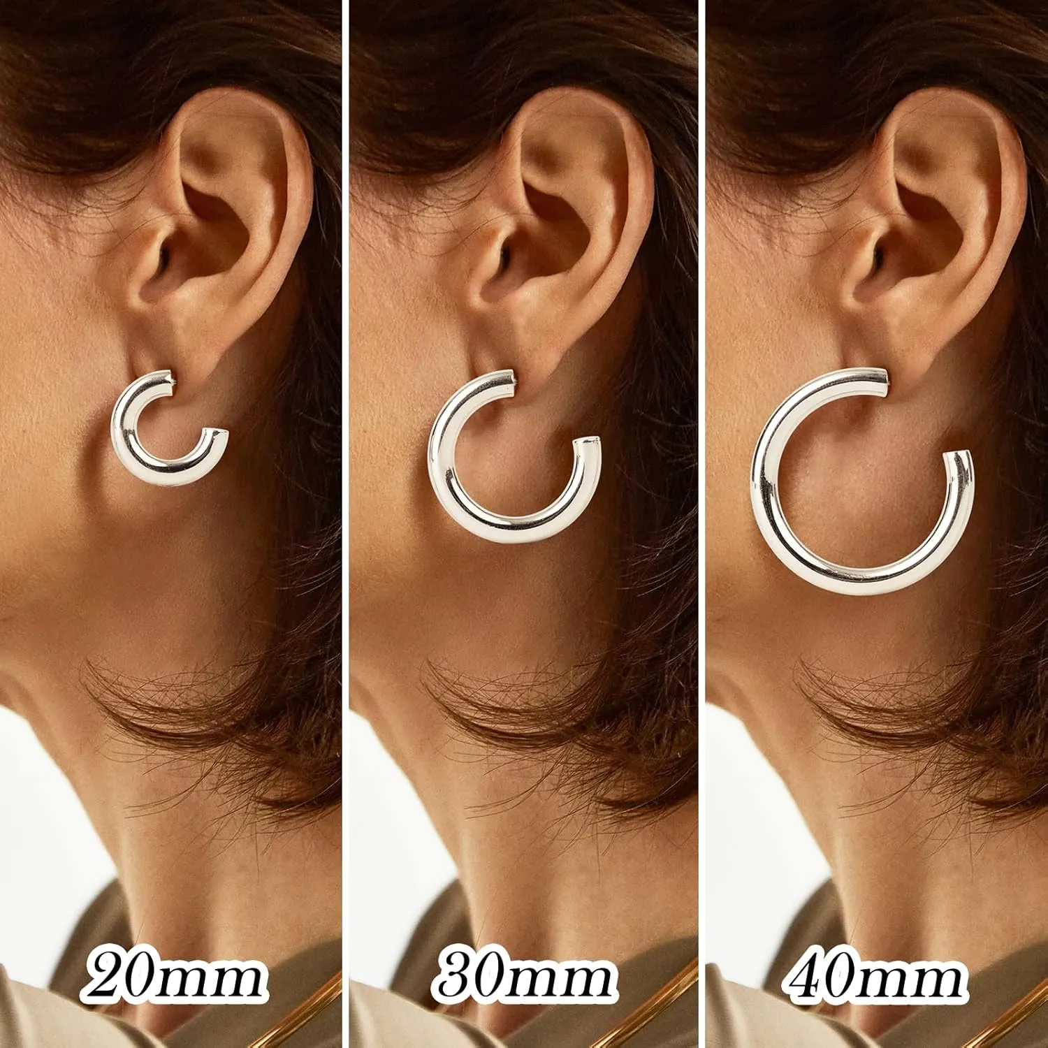 Gold Hoop Earrings Set for Women, Hypoallergenic Silver Hoop Earrings with S925 Sterling Silver Post for Women, Dainty Gold Hoops Jewelry Earrings for Women Trendy Gifts