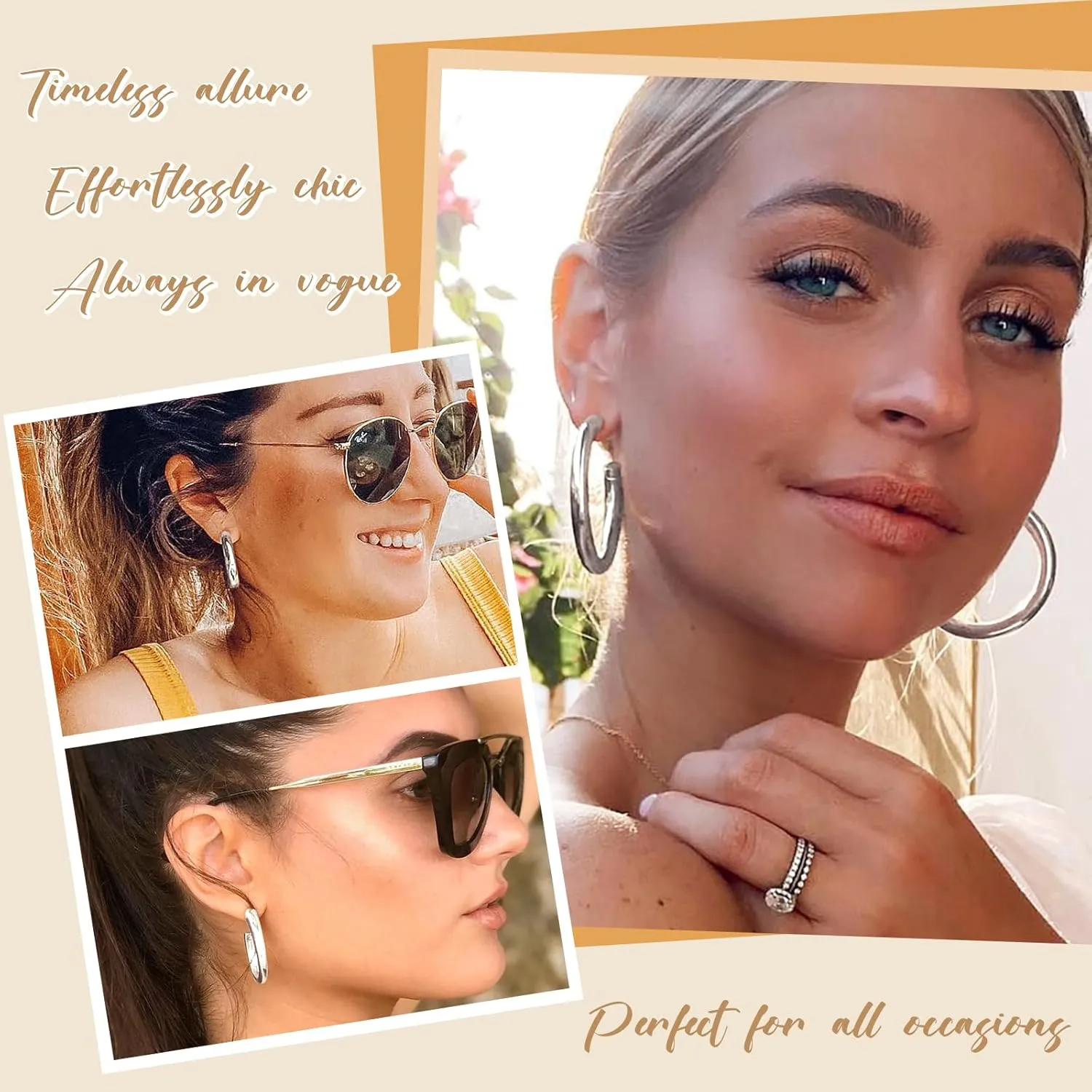 Gold Hoop Earrings Set for Women, Hypoallergenic Silver Hoop Earrings with S925 Sterling Silver Post for Women, Dainty Gold Hoops Jewelry Earrings for Women Trendy Gifts
