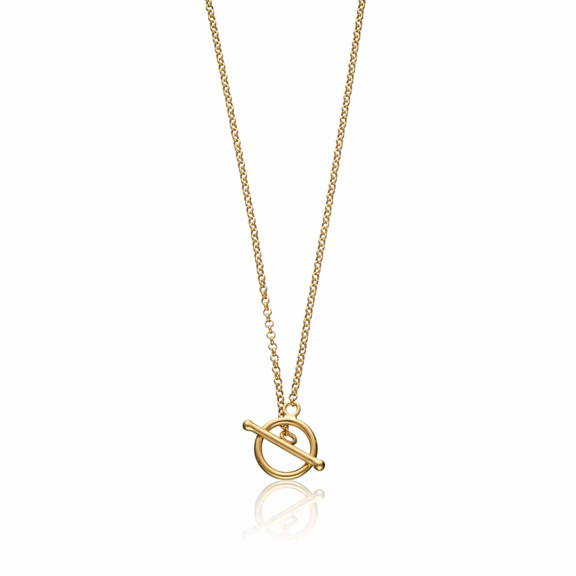 Gold Plated T-Bar Charm Collector Necklace