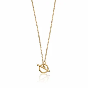 Gold Plated T-Bar Charm Collector Necklace