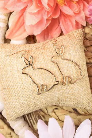 Goldtone Easter Bunny Outline Earrings