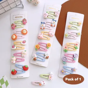 Hair Clips for Kids Tic Tac Clips for Baby Girls Set Latest Fancy Hair Pins (Pack of 1, Random Design)