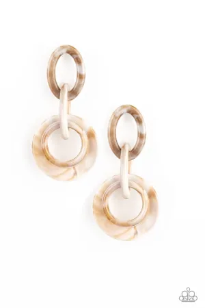 Havana Haute Spot Brown Post Paparazzi Earrings