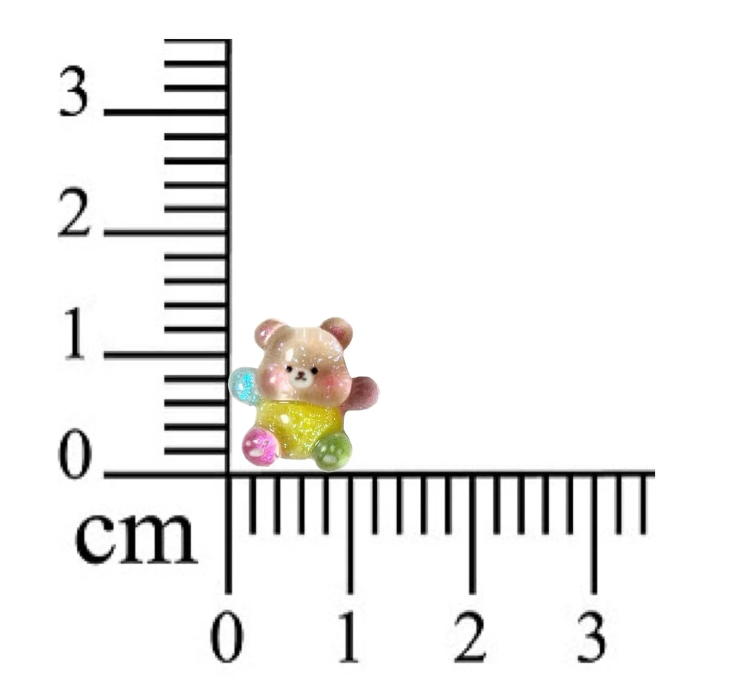 Hypoallergenic Shimmer Bear Stud Earrings on Plastic Posts (Colorful)