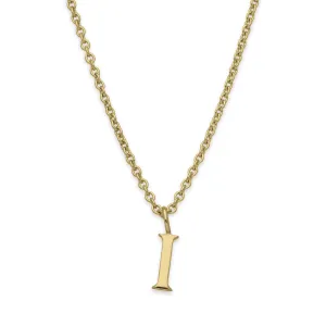 I Letter Gold Necklace
