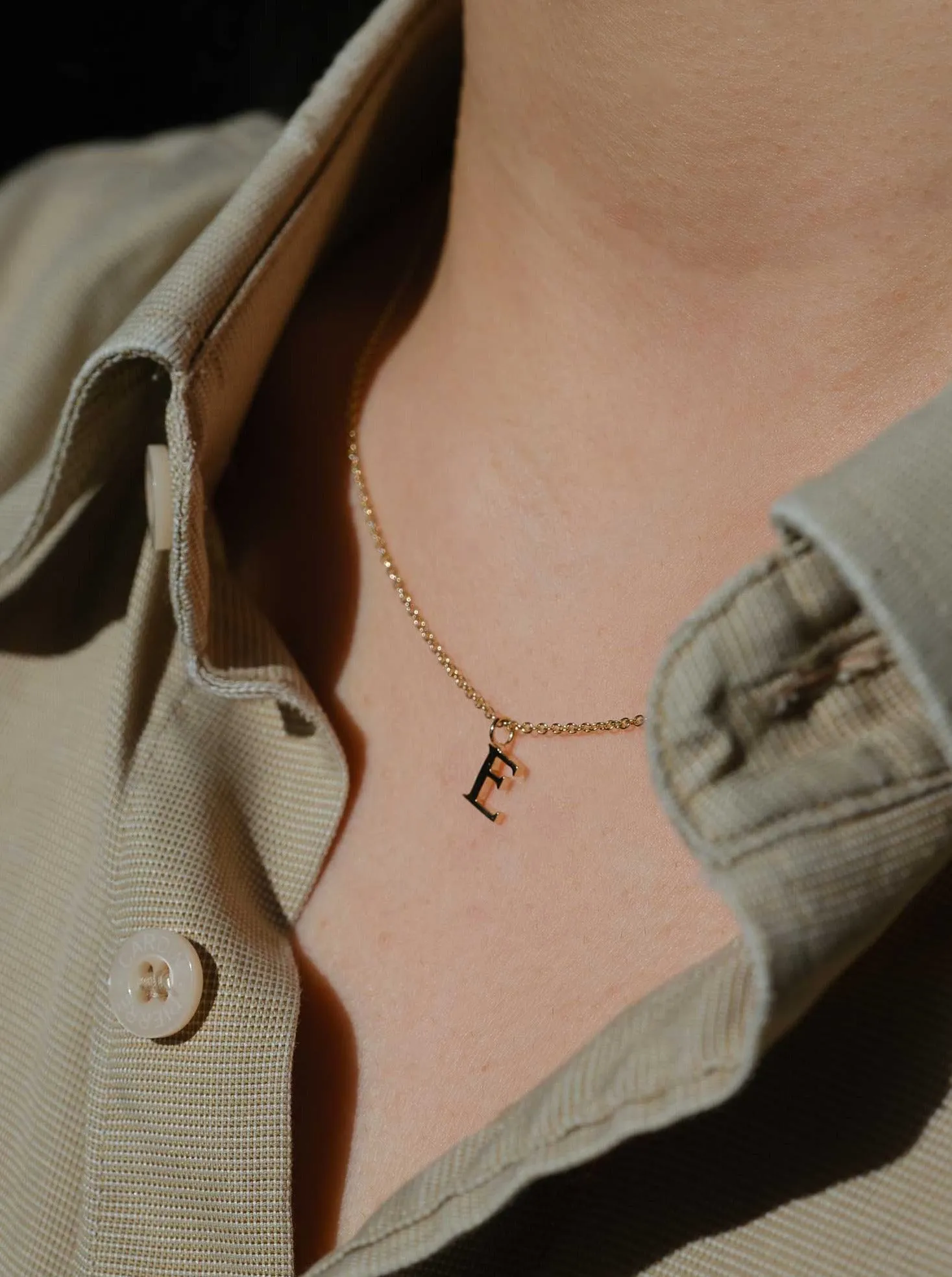 I Letter Gold Necklace