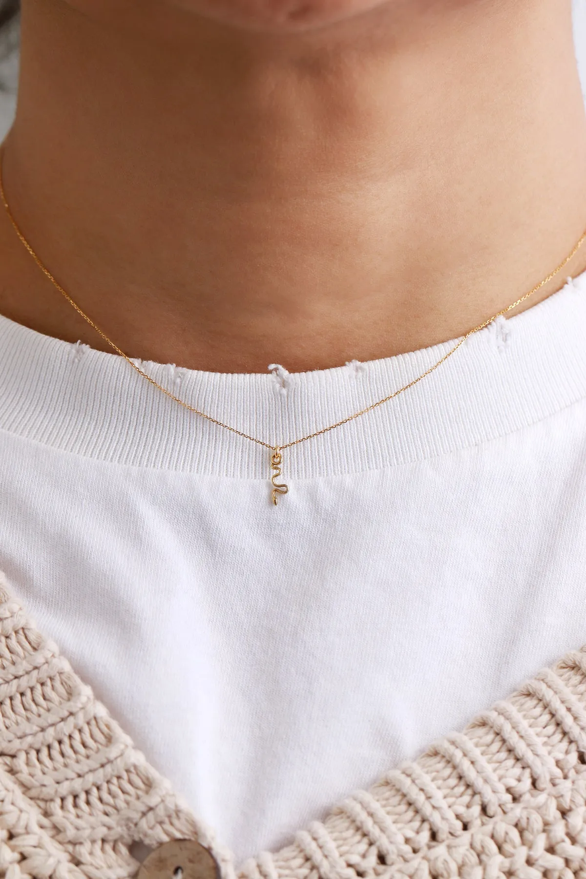 Itty Bitty Snake Charm Necklace by Talon