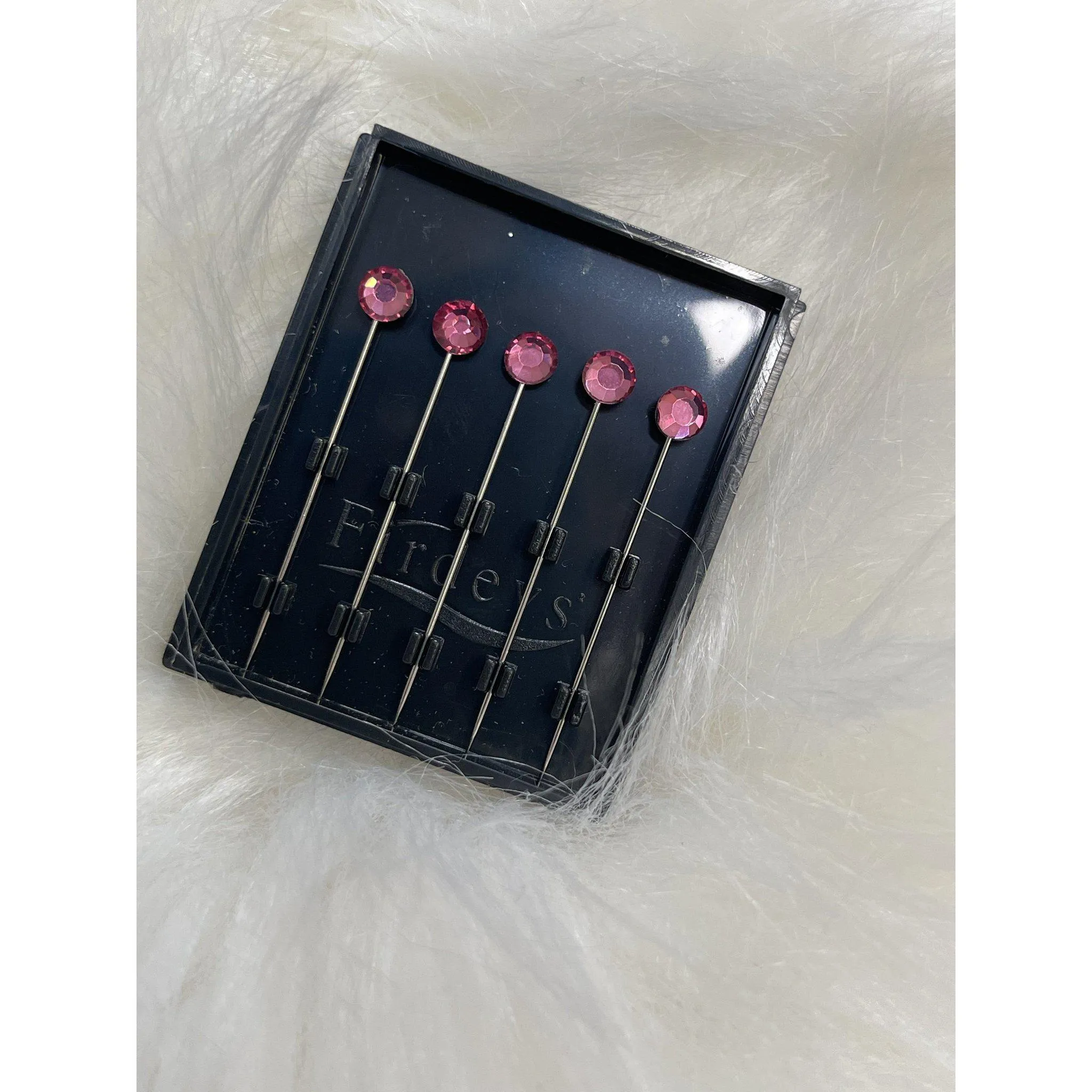 Jewel Headwrap Pins - Rose Pink