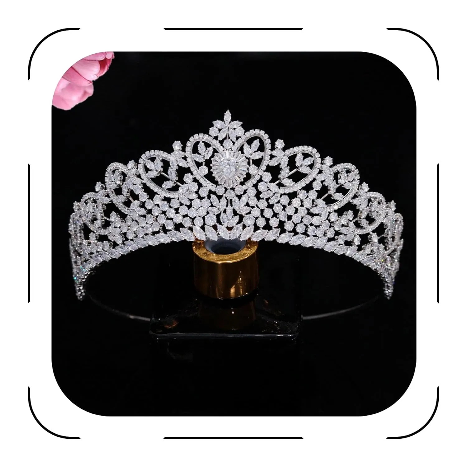 Jorsnovs Wedding Crowns for Bride Cubic Zirconia Tiaras Bridal Diamond Headpieces Corona De Novia Quinceanera Zircon Headband