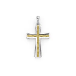 Lagos Anthem Two-Tone Caviar Beaded Cross Amulet