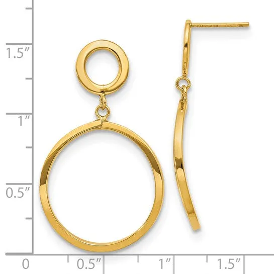 Leslie's 10K Polished Round Post Dangle Earrings
