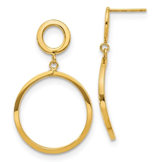 Leslie's 10K Polished Round Post Dangle Earrings