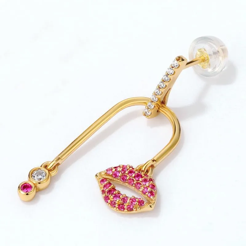Lipstick Kisses Stud Drop Earrings