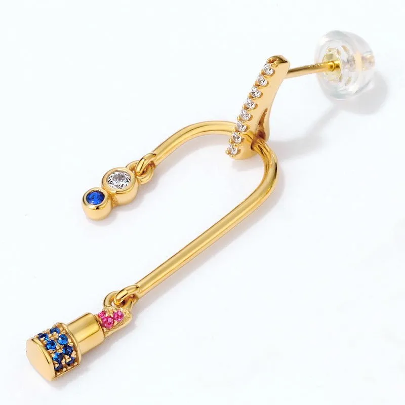 Lipstick Kisses Stud Drop Earrings