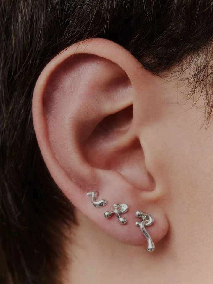 Maria Black Lotus Stud Silver