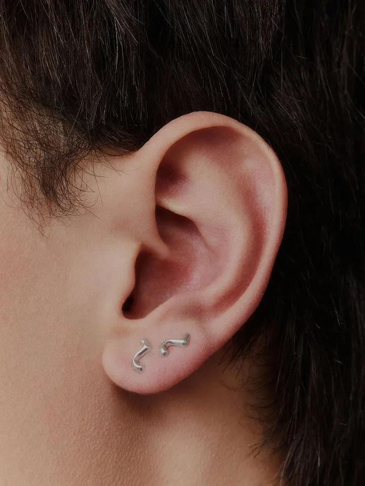 Maria Black Lotus Stud Silver