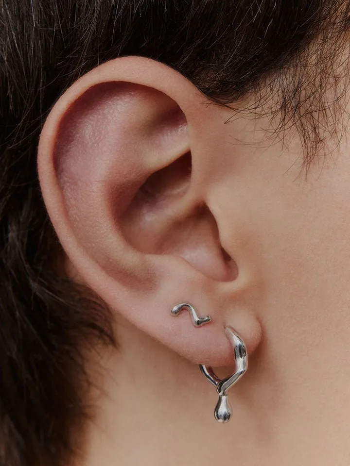 Maria Black Lotus Stud Silver