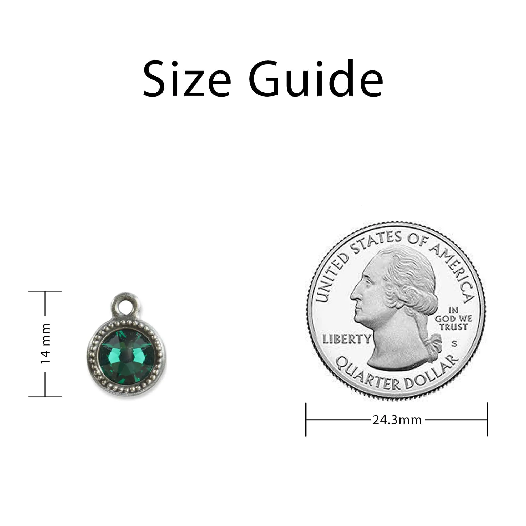 May Birthstone Green Crystal Charm