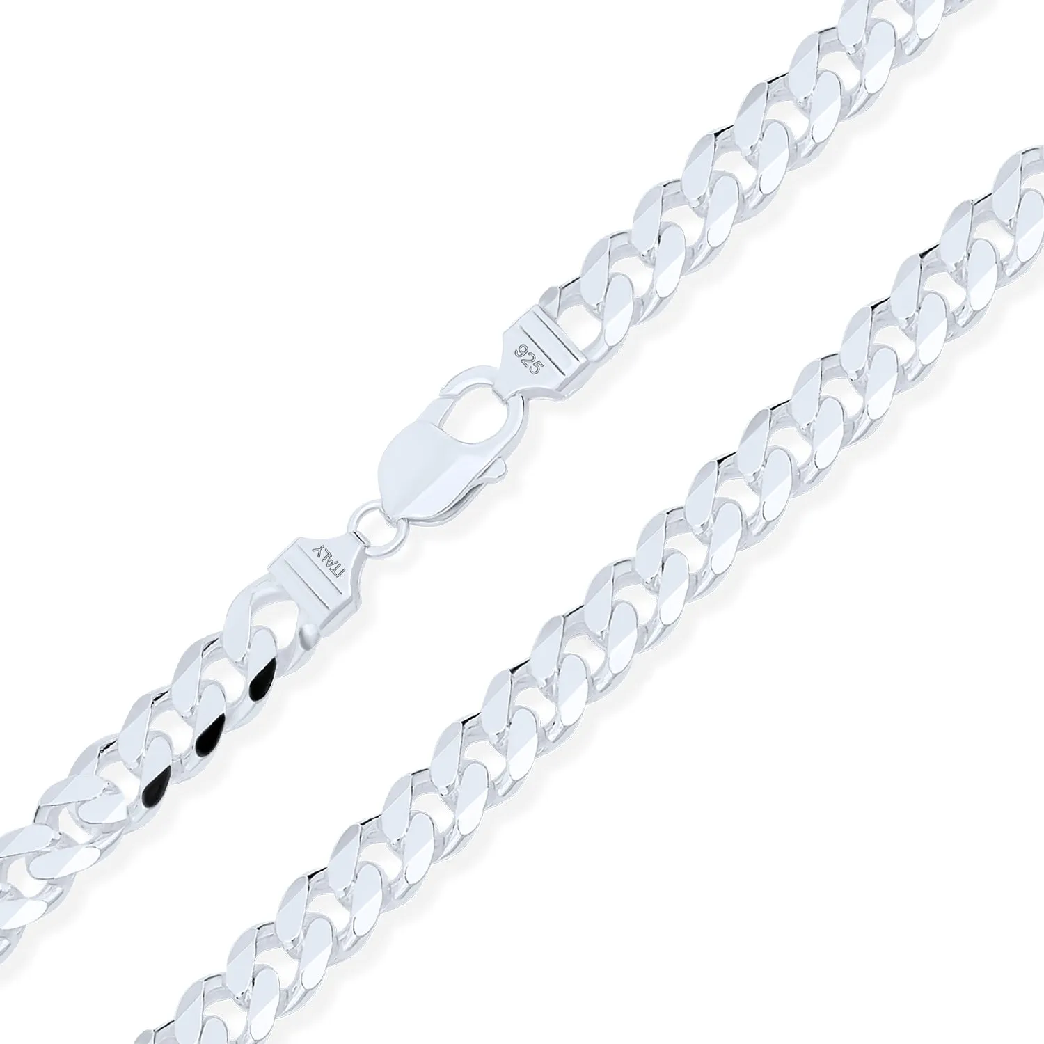 Men's Solid Sterling Silver 8MM Miami Cuban Chain Necklace Nickel-Free 250 Gauge