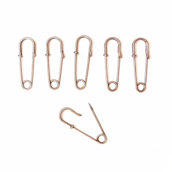 Metal Laundry Pin Style Pins in Antique Silver Finish (Set of 6)