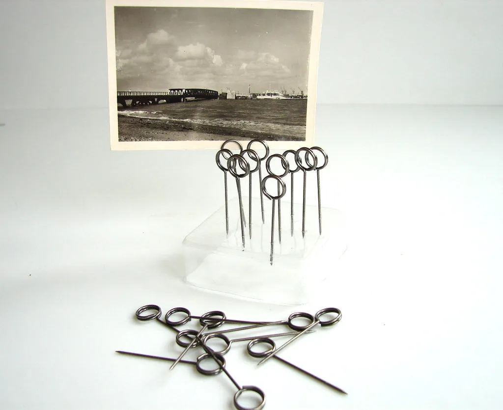 Metal Memo Pins in Antique Silver Finish (Set of 20)