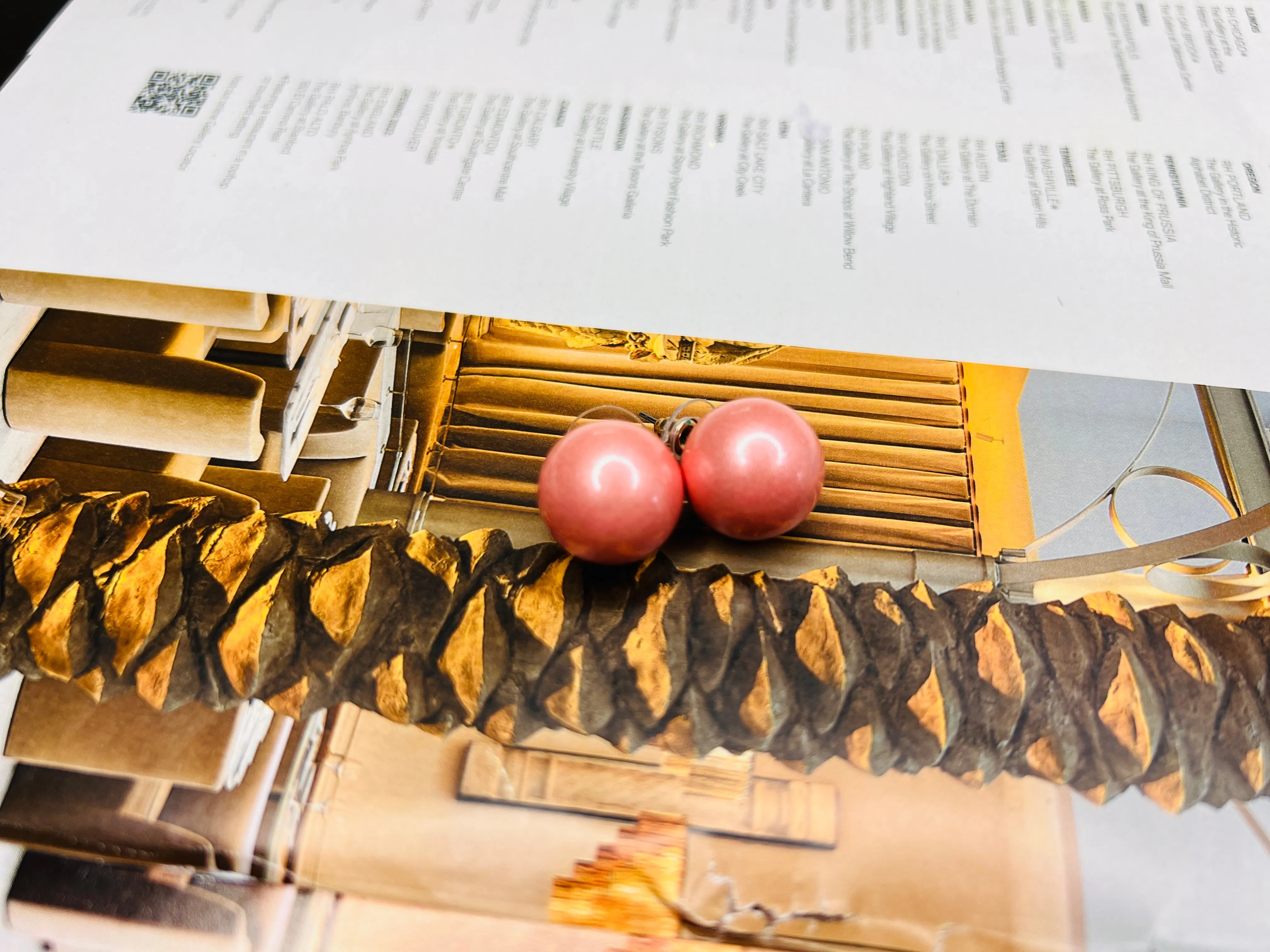 Metallic Ball Stud Earrings- 15mm