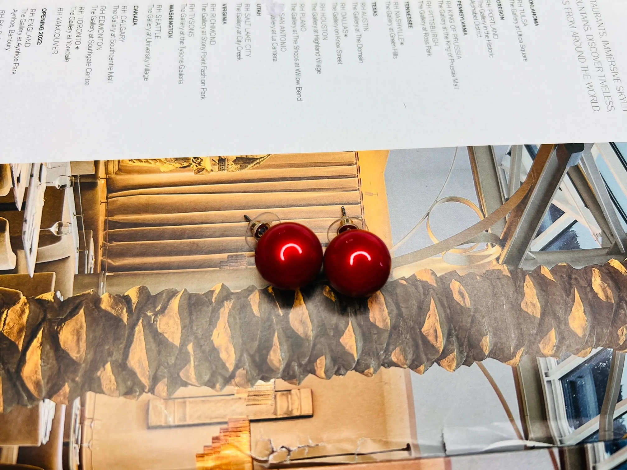 Metallic Ball Stud Earrings- 15mm