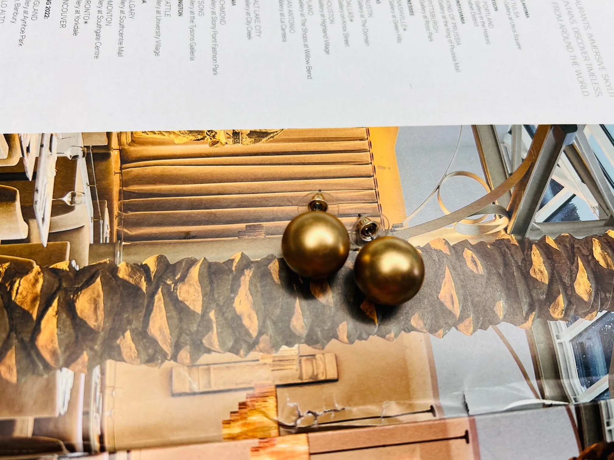 Metallic Ball Stud Earrings- 15mm