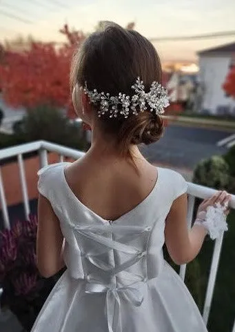 Michelina Bimbi Communion Gown with Asymmetrical Pleating J3207