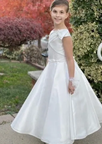 Michelina Bimbi Communion Gown with Asymmetrical Pleating J3207