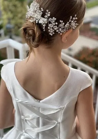 Michelina Bimbi Communion Gown with Asymmetrical Pleating J3207