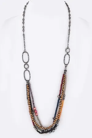 Mix Beads/Crystal Necklace