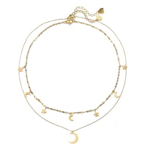 Moon and Star Jewelry Necklace Set Waterproof