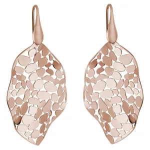 Mosaic Leaf Dangle Earrings-Rose