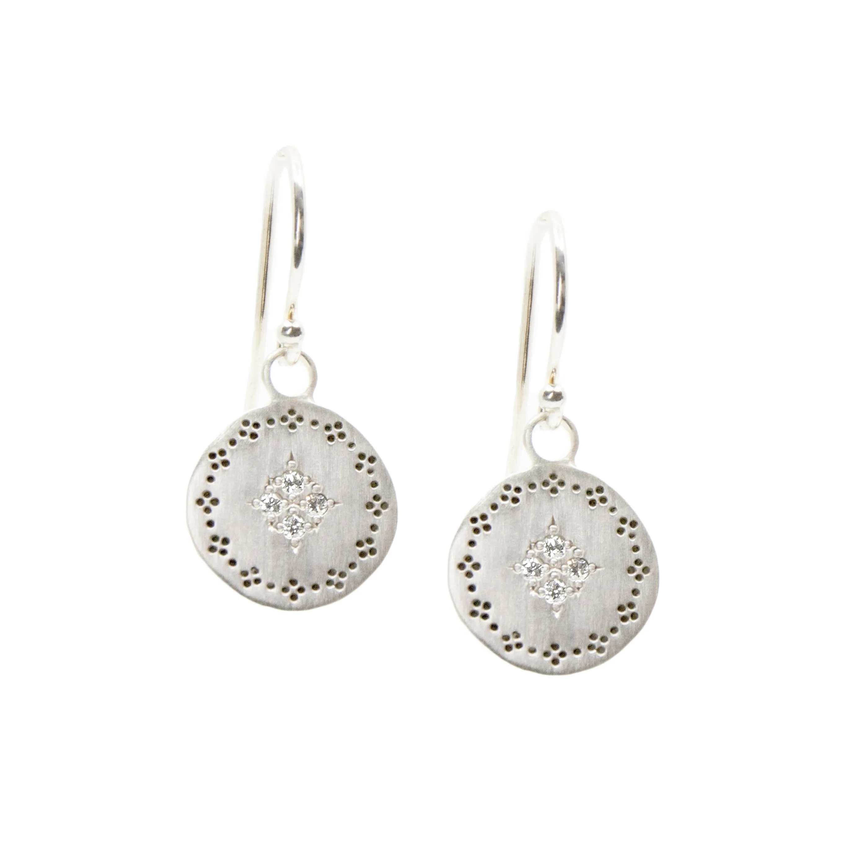 Nostalgia Four Star Earrings with Diamonds