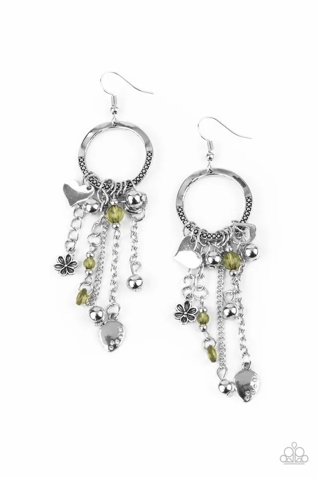 Paparazzi Earring ~ Charm School - Green