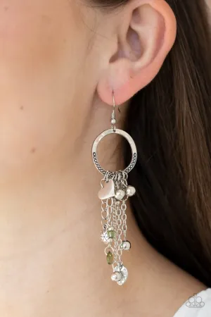Paparazzi Earring ~ Charm School - Green