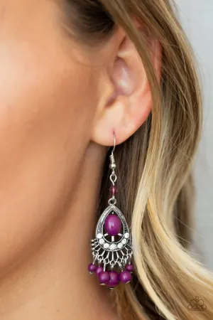 Paparazzi Earring ~ Floating On HEIR - Purple