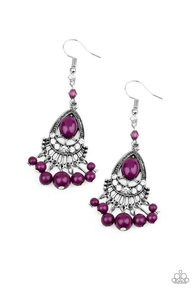 Paparazzi Earring ~ Floating On HEIR - Purple