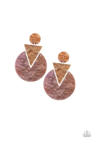Paparazzi Head Under WATERCOLORS - Brown Earrings