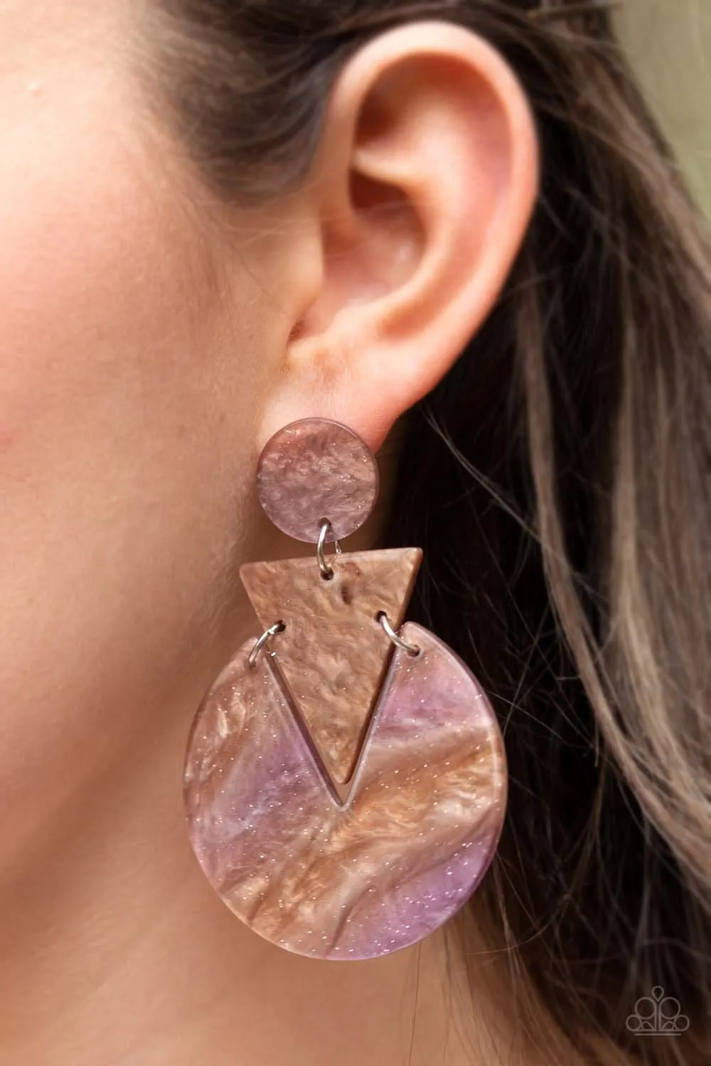 Paparazzi Head Under WATERCOLORS - Brown Earrings