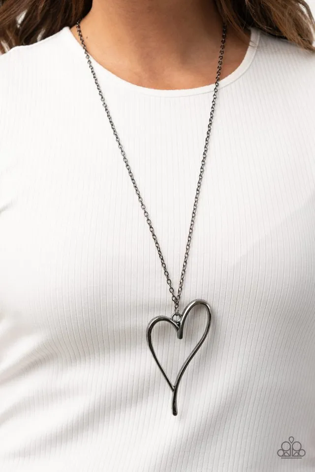 Paparazzi Necklace ~ HEARTS So Good - Black