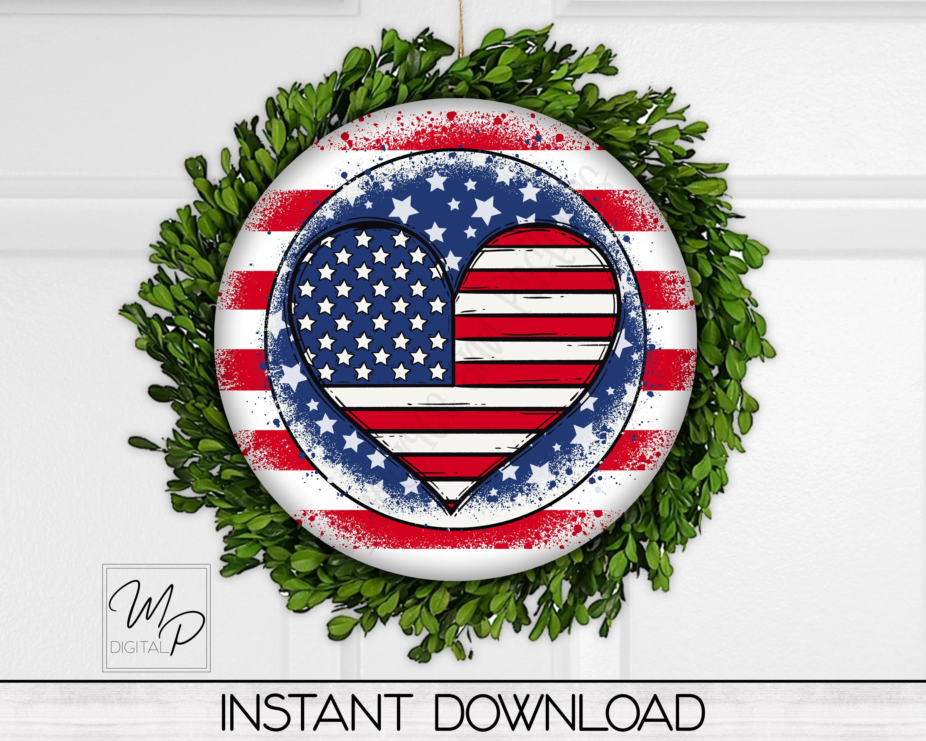 Patriotic July 4th PNG BUNDLE, Digital Download for Sublimation of Round Blanks